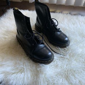 Black combat boots